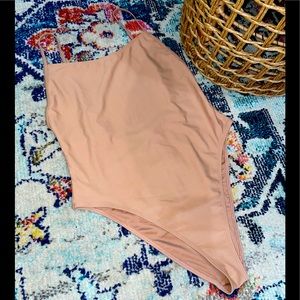 Forever21 Tan One Piece Swimsuit.